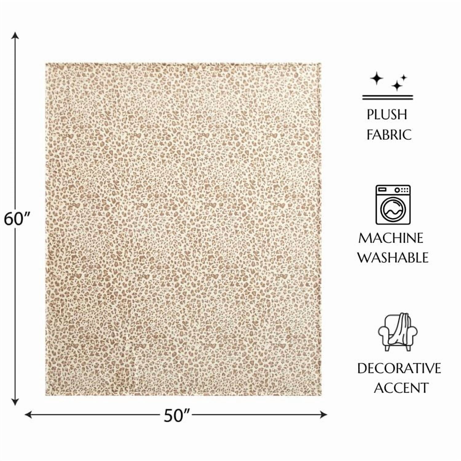 Mainstays Cozy Plush Couch Throw Blanket, Multicolor Abstract Leopard, 50 x 60 in