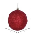 thumbnail image 2 of 6" Red Glitter Geometric Ball 4/bag, 2 of 3
