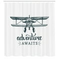 thumbnail image 3 of Ambesonne Saying Shower Curtain, Freedom Adventure Message, 69"Wx84"L, Dark Petrol Blue White, 3 of 3