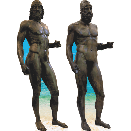 H99418 Warriors from Riace Double Pack Ancient Greek Bronze Statues 5th Century BC Cardboard Cutout Standee Standup