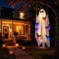 thumbnail image 5 of Halloween Decorations Ghost Light Up Swing Hanging Decoration with Remote Control, Glowing Bat Accent, Halloween Outdoor Yard Decor, Porch Tree Party Display, 5 of 6