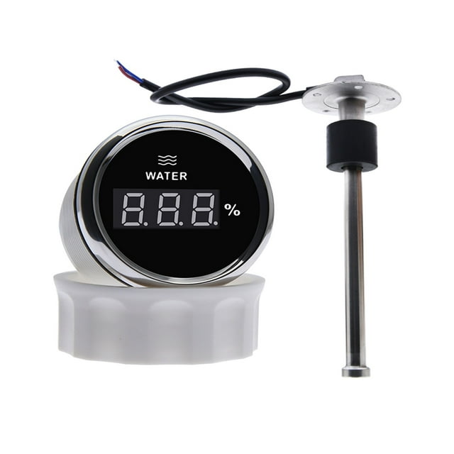 Digital Water Level Gauge Water Level Sensor 0-190 Ohm Fit Boat Car Fuel Level Gauge Meter With Red Backlight ,Easy to Install