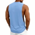 thumbnail image 5 of OIOLOYJM Men Workout Tank Tops Sleeveless Gym Muscle Quick Dry Shirt Athletic Running Breathable Tanks Summer Basic Lightweight Vest Light Blue L, 5 of 10