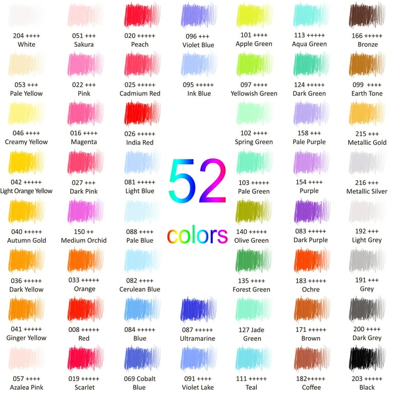 HIFORNY 55 Pack Colored Pencils Set, 52 Colors, Art and Sketching