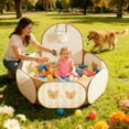 thumbnail image 4 of Foldable Ball Pit, with Cartoon Patterns, 80x108x118cm, Kids Indoor Play Tent, Indoor Outdoor Ball Pool, Fun & Engaging Play, for Boys, Girls, Living Room, Bedroom, Playroom(Brown,balls not included), 4 of 7