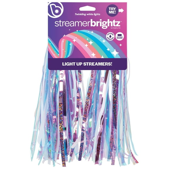 Brightz StreamerBrightz LED Light up Bike Streamers Bicycle Grip Handlebar Tassels, 2-Pack