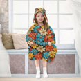 thumbnail image 7 of FORMRS Wearable Blanket Hoodie with Sleeves for Kids Cozy Flannel Sweatshirt, Blooming Flowers, 7 of 7