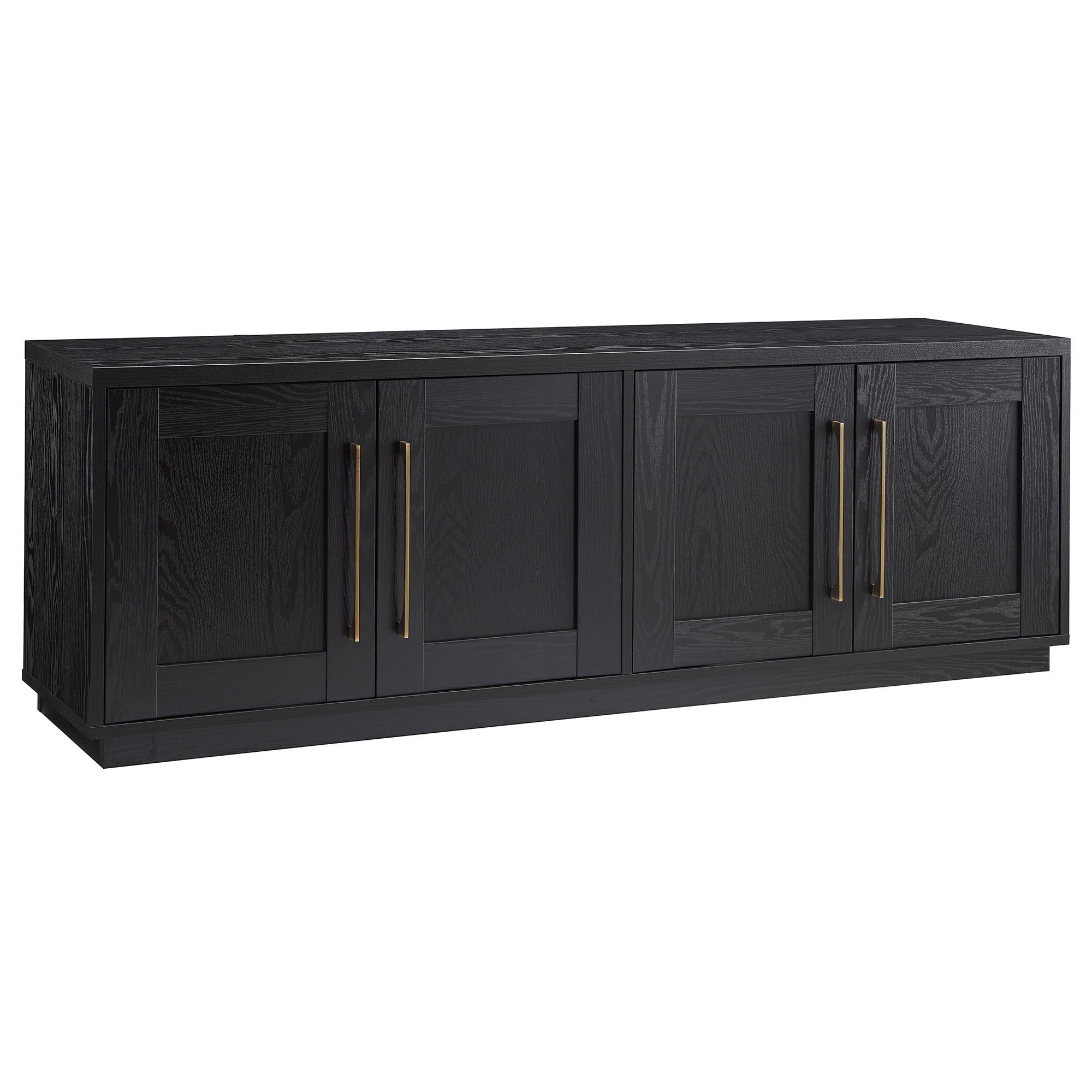 Evelyn&Zoe Tillman Rectangular TV Stand for TV's up to 75", Black Grain