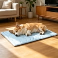 thumbnail image 2 of Dog Cooling Mat, Thickened Breathable Cold Pad for Summer Active Dog, 36x22in Portable Washable Kennel Crate Pet Bed, Rapid Cooling Durable, Blue, 2 of 6