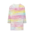thumbnail image 4 of Sriper Tie-Dye T-Shirts for Adults,3/4 Sleeve Trendy Shirts for Women,Cotton Elbow Sleeve Blouses,Casual Ladies Tops,Tunic Pullover Loose Fit,Camisetas Mujer,Fall Fashion 2025 Pink S, 4 of 5
