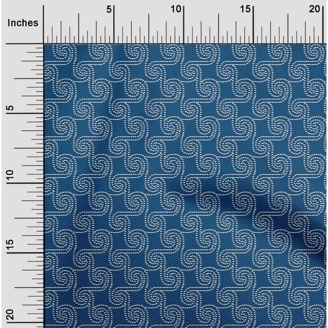 oneOone Polyester Lycra Fabric Swirl Artistic Sashiko Print Sewing Fabric BTY 56 Inch Wide