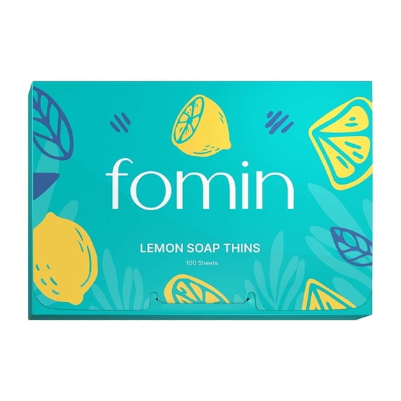 FOMIN - Antibacterial Paper Soap Sheets for Hand Washing - (100 Sheets) Lemon Portable Travel Soap Sheets, Dissolvable Camping Mini Soap, Portable Soap Sheets