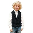 thumbnail image 3 of Utlike Boys Top Children'S Suit Vest Formal Dress Gentleman'S Vest Elegant Tuxedo Vest Flower Boys Vest Black School Tee Activewear , 3 Years-4 Years, 3 of 6