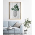 thumbnail image 2 of IDEA4WALL Framed Canvas Art Wall Decor Swiss Cheese Monstera Leaves in a Ceramic Vase Botanical Plants Modern Art Decorative Elements for Dorm Home Office - 16"x24", 2 of 4
