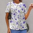 thumbnail image 6 of Floral Colorful Flower Women's Short Sleeve Tops Casual Blouses T Shirt, 6 of 6