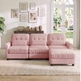 thumbnail image 3 of Hvoonc 98" Modular Sectional Sofa for Living Room, L Shaped Couch with Ottoman Chaise, Chenille Upholstery, Pink, 3 of 9
