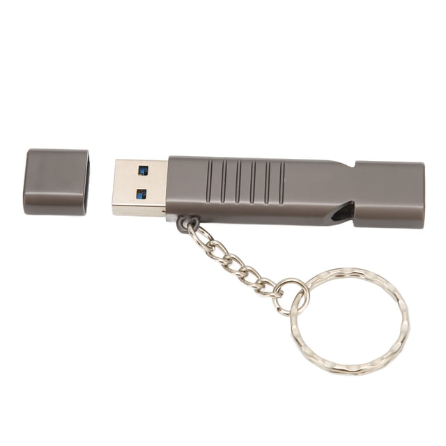 Silbato Flash Drive SOS para exteriores, resistente al agua, sonido de 120dB, disco en U multifunción de aleación de Zinc con llavero para ordenador, 4GB