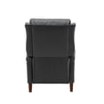 thumbnail image 6 of Genuine Leather Manual Recliner Set of 2, Wingback Push Back Recliner with Solid Wood Legs, Black, 6 of 10