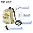 thumbnail image 5 of Naloa Canvas Backpack for Men Women Daisies And Wildflowers Print Rucksack Casual Travel Daypack Large and Small Durable College Tote Satchel Bookbag for Teens, 5 of 8