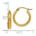 thumbnail image 2 of 10k Solid Yellow Gold Sparkle-Cut 3.5x17mm Hollow Hoop Earrings 17mm long 3.5mm Thick Hoop Earring for Women, 2 of 2