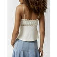 thumbnail image 5 of Women's Cami Crop Tops Lace Trim Embroidery V Neck Backless Adjustable Spaghetti Strap Tank Tops, 5 of 6
