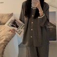 thumbnail image 1 of Pijamas grises de manga larga para mujer, conjunto de ropa de estar por CASA DE conejito, estilo princesa dulce, Otoño, 2024, 1 of 5