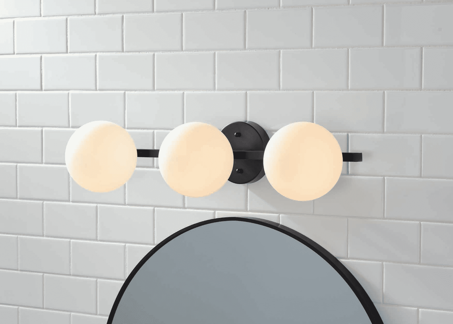 3-Light Vanity Table E27:Lamp holder Bathroom Black Decoration Lamp 