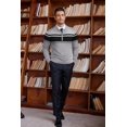 thumbnail image 3 of COOFANDY Mens Casual Slim Fit Pullover Sweaters Long Sleeve Knitted Zip Up Mock Neck Polo Sweater, 3 of 6