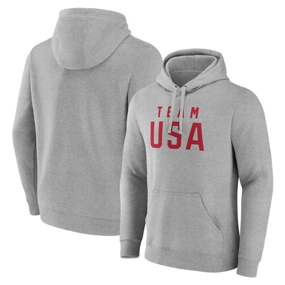 Men's  Gray Team USA 2024 Olympics Primary Logo Pullover Hoodie