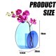 thumbnail image 5 of Elegante jarrón acrílico geométrico azul con detalles florales translúcidos para la decoración moderna de una oficina, 5 of 5