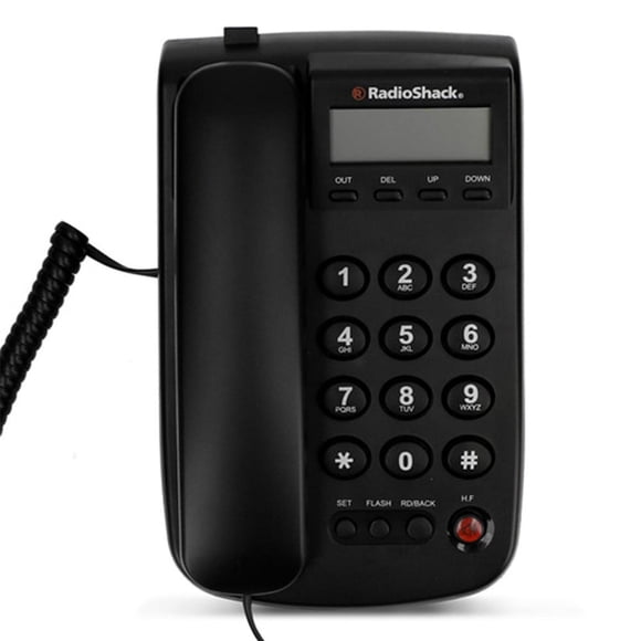 Teléfono alámbrico Radioshack 100198296 identificador de llamadas llamada en espera negro