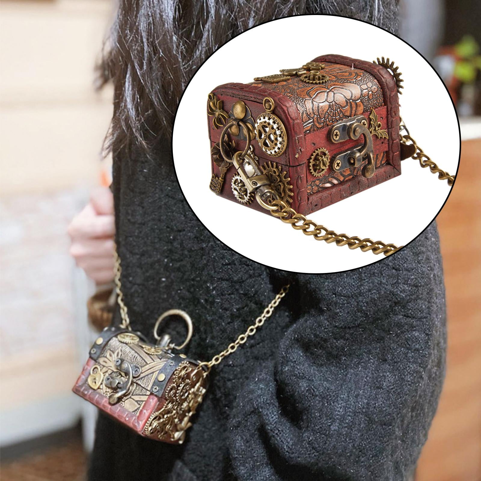 Steampunk Purse Shoulder Bag with Chain Pouch Waist Bag