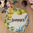 thumbnail image 3 of Summer Lemon Round 13 Inch Placemats Set of 2, Coastal Starfish Shells Pastoral Floral Vintage HeatResistant Non Slip Place Mats for Dining Table, Wipeable Braided Kitchen Table Mats for Housewarming, 3 of 9