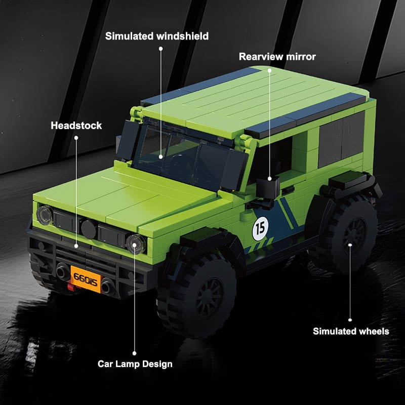 413PCS Suzuki Jimny Building Blocks Model Kit,Retro Off-Road Vehicle Collectible Desk Decor, Perfect Gift for Car Enthusiasts Boys Teens Adults