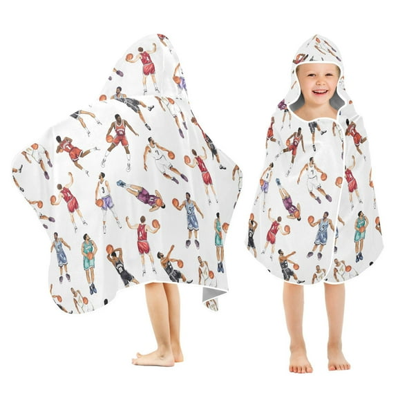 joogoo Basketball Player Kids Hooded Beach Towel Baby Bath Towel 23.5"x50"