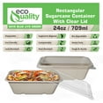 thumbnail image 5 of EcoQuality 24oz Disposable Bowls with Clear Lids - Rectangular Compostable Sugarcane Fiber Biodegradable Paper Bowls Eco-Friendly Take Out Food Storage Containers, Microwave Safe, Meal Prep (500 PACK), 5 of 8