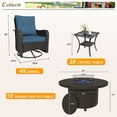 thumbnail image 5 of Kullavik 7 Pieces Outdoor Patio Furniture Set with 40000 BTU Round Fire Pit Table,PE Wicker Rattan Swivel Arm Chair Set, Patio Conversation Sets,Navy Blue, 5 of 9