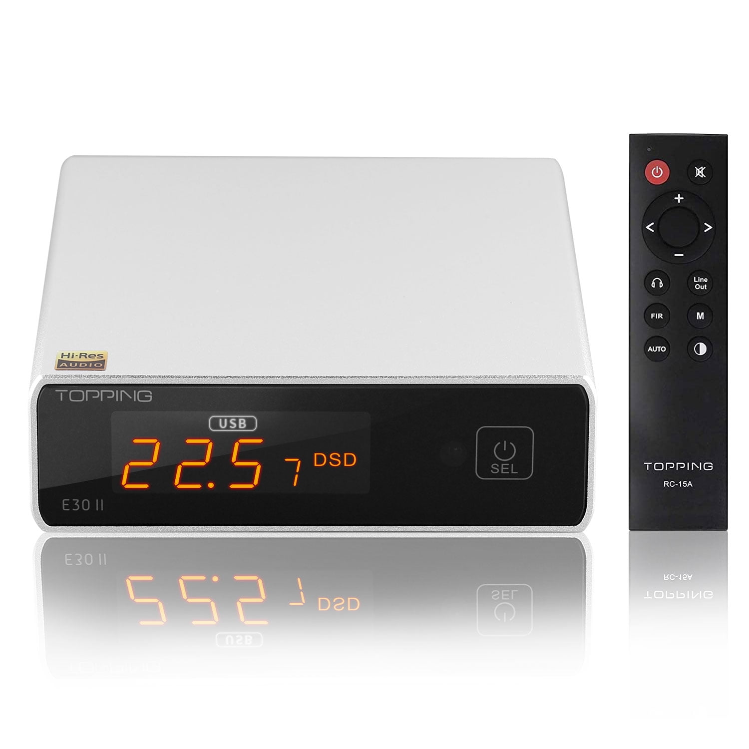 Topping E30 II dac amp Preamp 2xAK4493S HiFi Stereo Digital Audio Decoder  USB/Coax/Opt Inputs (Silver)