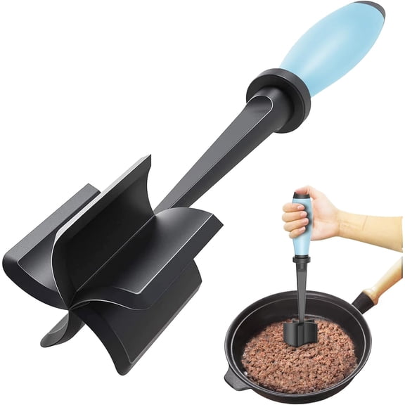 Upgrade Meat Chopper, Heat Resistant Meat Masher for Hamburger, Ground Beef Smasher, Nylon Hamburger Grinder Utensil for Ground Beef, Non Stick Mix Ground Chopper, Mix and Chop Potato Masher Tool