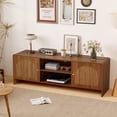 thumbnail image 3 of WIRRYTOR 58" Mid-Century Modern TV Stand for 65 Inch TV, Walnut Entertainment Center with Arched Fluted Doors, Media Console Table for Living Room, 3 of 13
