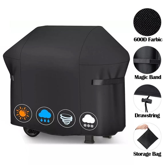 HOMEYA BBQ Grill Cover 48"x33"x42" Durable 600D Waterproof Barbecue BBQ Cover with Storage Bag, Dustproof, UV Resistant