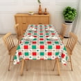 thumbnail image 2 of Lfeey Christmas Tablecloth 52x70 Inch, Red Green Plaid Washable Table Cover Dining Decor, 2 of 2