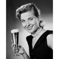 thumbnail image 2 of Portrait of a young woman holding a glass of beer Poster Print (24 x 36), 2 of 2