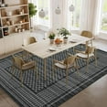 thumbnail image 6 of Washable Rug 10x13 Area Rug for Bedroom Farmhouse Geometric Living Room Rug Non Slip Large Area Rug Low Pile Throw Rugs Stain Resistant Carpet for Classroom Dining Room Black 10'x13', 6 of 8