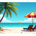 thumbnail image 4 of Sunset Beach Backdrop Banner Ocean Waves Photography Background Seaside Party Wedding Decoration Scenic Display Event Decor Summer Backdrop, 4 of 4