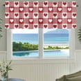 thumbnail image 3 of Valentine's Day Valances for Windows Red and White Buffalo Plaid Love Heart Rod Pocket Curtain Valance Window Treatment Short Curtains for Kitchen Living Room, 60"x14", 3 of 9