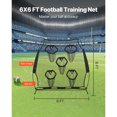 thumbnail image 3 of KFFKFF 6 x 6 ft Football Throwing Practice Net, Training Target Net with 5 Pockets, Durable Knotless Design with Straps and Carry Bag, Enhance Quarterback Throwing Precision, Black, 3 of 9