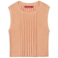thumbnail image 3 of Socal Look Women's Sleeveless Crew Neck Sweater Top in Stretchable Viscose Blend Peach, XS, 3 of 4