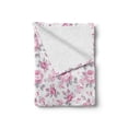 thumbnail image 2 of Shabby Flora Soft Flannel Fleece Throw Blanket, Pastel Roses Grey Leaves Garden Bedding Plants Spring Blossoms, Cozy Plush for Indoor and Outdoor Use, 60" x 80", Pale Pink White Grey, by Ambesonne, 2 of 6