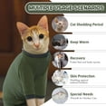 thumbnail image 3 of IDOMIK Sticky Hair Cat Clothes Soft Elastic Skin-friendly Cat Recovery Suit Full Body Cat Onesie Prevent Hair Loss Stop Licking Skin Disease(Green, S), 3 of 7